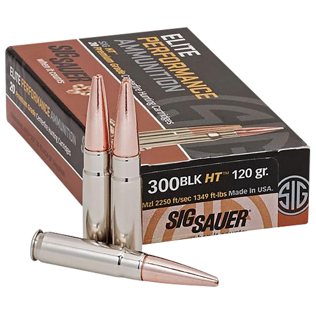  Sauer Elite Copper Hunting 300 Blackout 120 Gr Open Tip Match Ammo